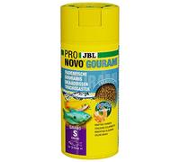 JBL PRONOVO GOURAMI GRANO, Aliment de Base pour Gouramis, Colisa et autres Labyrinthidés de 3-10 cm, Granulés pour Poissons, Doseur à clic, taille S, 250 ml