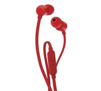 JBL Audio Écouteurs intra-auriculaires T110 filaires avec micro jack 3,5 mm rouge