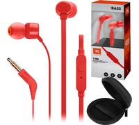JBL Tune 160 Red Casque d'écoute + étui pour casque filaire, Noir