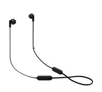 JBL Tune 215 Écouteurs intra-auriculaires sans fil Bluetooth avec micro 3 boutons et télécommande et câble plat Noir Taille S