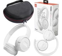 JBL Tune 510BT Écouteurs sans fil supra-auriculaires, blanc + housse, noir