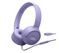 JBL Tune 520 C, Casque Filaire Supra-auriculaire Confortable avec Micro, Son JBL Pure Bass, préréglages EQ, connectivité USB-C, Design Pliable et câble Anti-nœuds, Violet