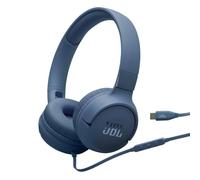 JBL Tune 520 C, Casque Filaire Supra-auriculaire Confortable avec Micro, Son Pure Bass, préréglages EQ, connectivité USB-C, Design Pliable et câble Anti-nœuds, Bleu