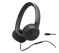 JBL Tune 530 C, Casque Filaire Supra-auriculaire Confortable avec Micro, Son JBL Pure Bass, préréglages EQ, connectivité USB-C, Design Pliable et câble Anti-nœuds, Noir