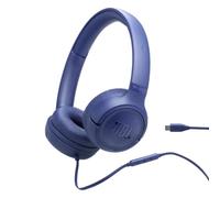 JBL Tune 530 C, Casque Filaire Supra-auriculaire Confortable avec Micro, Son JBL Pure Bass, préréglages EQ, connectivité USB-C, Design Pliable et câble Anti-nœuds, Bleu