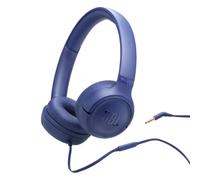 JBL Tune 530, Casque Filaire Supra-auriculaire Confortable avec Micro, Son JBL Pure Bass, préréglages EQ, Design Pliable et câble Anti-nœuds, Bleu