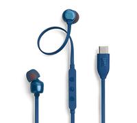 JBL TUNE310C Casque avec Connexion USB Type-C, 96 kHz/24 Bits DAC intégré/télécommande à 3 Boutons avec Microphone pour téléphoner/câble Plat, 3 Types d'égaliseur préréglé Inclus, Haute