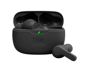 JBL Vibe Beam Écouteurs sans fil avec son JBL à basses profondes, Bluetooth 5.2, résistants à l'eau et à la poussière, appel mains libres avec VoiceAware, jusqu'à 32 heures d'autonomie, noir
