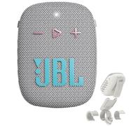 JBL Wind 3S Mini Enceinte Bluetooth Portable avec Bass Boost de Harman Kardon - Haut-Parleur avec Clip pour Sport, Outdoor, vélo, Scooter et Moto - Étanche IP67 - Blanc Gris Clair