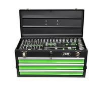 JBM 54261 REFIAL BOÎTE EN MÉTAL AVEC OUTILS 143 PIÈCES SATINÉES