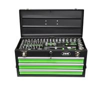 JBM 54261 REFIAL BOÎTE EN MÉTAL AVEC OUTILS 143 PIÈCES SATINÉES