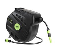 JBM Avvolgitube Automatique avec Pompe Noir 15 m Montage Mural PVC