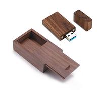 JBOS Clé USB 64 Go en Bois USB3.0, Clé USB 64GB Clef USB Gig Stick 64 Go USB 3.0 Ideal comme Cadeau d'anniversaire/Mariage/pour Client (avec Boîte-Cadeau en Bois)