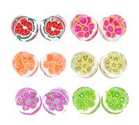 Jboyanpei Lot de 12/6 paires de plugs d'oreille en acrylique en forme de fruit - Taille 8 mm à 30 mm, Acrylique, Non connu