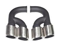 JBPIHZT 1 Paire D'embouts D'échappement Pour Porsche Pour Cayenne 2011 2012 2013 2014 En Acier Inoxydable Noir(Long Matte SiIver A)