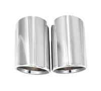 JBPIHZT 2 Pièces Becs D'échappement Pour A4 A3 Q5 Acier Inoxydable Enjoliveur Échappement(Argent)