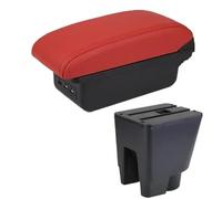 JBPIHZT Accoudoir Auto Pour Toyota Pour Etios Boîte D'accoudoir Pour Toyota Pour Etios Boîte De Rangement Centrale Avec USB Intérieur(B4 rouge 3USB)