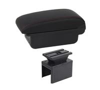JBPIHZT Boîte D'accoudoir Pour N&issan Pour Micra K14 2020 2021 Boîte De Rangement Centrale Pièces De Rétrofit USB Accessoire LED(Ligne Rouge C1)