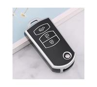 JBPIHZT Coque Protection Clé Voiture TPU pour Mazda 3 5 6 Series M6 RX8 MX5 Accessoires pour Reversible(Noir,3 Button)