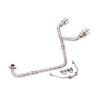 JBPIHZT Double Échappement Slip-On Pour Moto Silencieux Modifié Connexion Avant Collecteur Central Pour GROM MSX125 MSX 125(Argent)