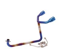JBPIHZT Double Échappement Slip-On Pour Moto Silencieux Modifié Connexion Avant Collecteur Central Pour GROM MSX125 MSX 125(Bleu)