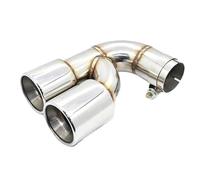 JBPIHZT Embout D'échappement Double Pour F20 118i Série 1 Silencieux En Acier Inoxydable Et Fibre De Carbone Accessoires Automobiles(Argent)
