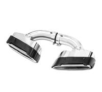 JBPIHZT Embout D'échappement En Fibre De Carbone Pour G30 LCI 530 Mise À Niveau 530i M-Performance 2 Pièces/lot(Argent)