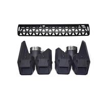 JBPIHZT Embout D'échappement Rond Noir En Alliage D'aluminium Pour Land Rover Pour Defender 90 110 130 2020 2021 2022 2023 2024 2025(Square hole+mesh 2.0 A)