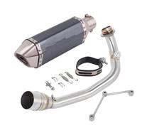 JBPIHZT Ligne D'échappement Complète Avec Silencieux Intermédiaire Avant Pour Y&amaha BWS 125 Pour ZUMA 125 2002 2003 2004 2005 2006-2017(Style E)