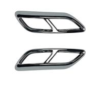 JBPIHZT Lot De 2 Caches Silencieux Arrière En Acier Inoxydable Noir Brillant Pour A3 8Y S Line Sportback Berline 2021 2022 2023(Argent)