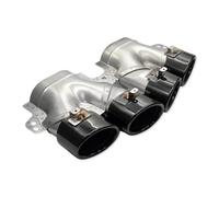 JBPIHZT Lot De 2 Pour Mercedes Pour Benz W205 C205 S205 A205 C43 2019+ Embouts D'échappement Quadruples En Acier Inoxydable(NOIR)