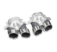 JBPIHZT Lot De 2 Pour Mercedes Pour Benz W205 C205 S205 A205 C43 2019+ Embouts D'échappement Quadruples En Acier Inoxydable(Argent)