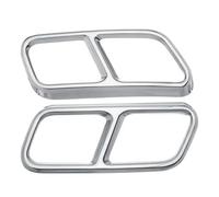 JBPIHZT Paire De Caches D'échappement Arrière Doubles En Acier Inoxydable Noir Brillant Argenté Pour Mercedes Pour Benz Classe S W221 2010-2017(Argent)