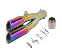 JBPIHZT Pour CBR1000RR Pour NMAX R6 CB650f Silencieux D'échappement Universel 38-51 Mm Double Sortie Droite/gauche DB Killer Pour Moto(Style D)
