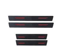 JBPIHZT pour Dacia pour Duster Seuil De Porte en Fibre Carbone Protège-Attelage Coffre Protège-Rayures Pattes Bandes D'Accessoires(Rouge,4 seuils de Porte)