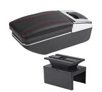 JBPIHZT Pour Dacia Pour Jogger Boîtier D'accoudoir Boîte De Rangement Centrale Retrofit Intérieur Accessoires Auto(Ligne rouge A1 Pas d'USB)