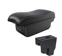 JBPIHZT Pour Fit Pour Jazz 1 2003 2004 2005 2006 2007 Boîte De Rangement De Bras De Voiture Accessoires Auto(B1 Noir rouge 3USB)