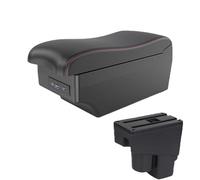 JBPIHZT Pour Fit Pour Jazz 1 2003 2004 2005 2006 2007 Boîte De Rangement De Bras De Voiture Accessoires Auto(A1 Noir rouge 7USB)