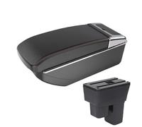 JBPIHZT Pour Fit Pour Jazz 2 2008 2009 2010 2011 2012 2013 Boîte D'accoudoir Boîte De Rangement Bras Accessoires Voiture(B1 Black red NO USB)