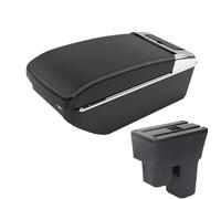JBPIHZT Pour Fit Pour Jazz 2 2008 2009 2010 2011 2012 2013 Boîte D'accoudoir Boîte De Rangement Bras Accessoires Voiture(A3 Noir blanc 7USB)