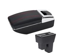 JBPIHZT Pour Fit Pour Jazz 2 2008 2009 2010 2011 2012 2013 Boîte De Bras De Voiture Boîte De Rangement De Bras Accessoires De Voiture(A1 Noir rouge SANS USB)