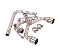 JBPIHZT Pour GROM MSX125 MSX 125 Double Échappement Slip-On Pour Moto Silencieux Modifié Connexion Avant Collecteur Central(Argent)