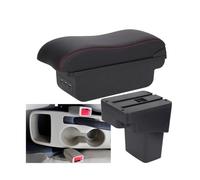 JBPIHZT Pour Hyundai Pour SOLARIS Pour VERNA Pour Accent 2013 2014 2015 2016 Boîte D'accoudoir Auto Boîte De Rangement Détails Pièce Intérieure(B1 Noir rouge 3USB)