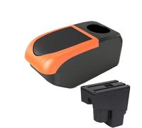 JBPIHZT Pour Jazz Boîte D'Accoudoir Pour Fit Pour Jazz 1 2003 2004 2005 2006 2007 Boîte De Rangement Bras Accoudoir Auto Accessoires Auto(B2 Orange frame 6USB)