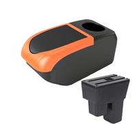 JBPIHZT Pour Jazz Boîte D'accoudoir Pour Fit Pour Jazz 2 Accoudoir Voiture 2008-2013 2009 2010 2011 2012 Boîte De Rangement Bras(6USB Orange)