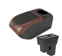 JBPIHZT Pour Jazz Boîte D'accoudoir Pour Fit Pour Jazz 2 Accoudoir Voiture 2008-2013 2009 2010 2011 2012 Boîte De Rangement Bras(6USB Brown)