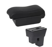 JBPIHZT Pour Jazz Boîte D'accoudoir Pour Fit Pour Jazz 2 Boîte D'accoudoir Voiture 2008 2009-2013 Boîte De Rangement Surface Incurvée Cuir(B2 ligne noire 3USB)