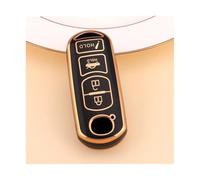 JBPIHZT pour Mazda 2 3 5 6 CX3 CX5 CX7 CX9 pour Atenz pour Speed pour Miata MX5 pour Axela CX4 Coque De Clé Voiture Style TPU 4 Boutons(Or Noir)