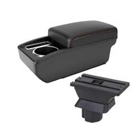 JBPIHZT Pour Mazda 2 Boîte D'accoudoir Pour Demio Boîte D'accoudoir Auto Boîte De Rangement Centrale Accessoires(A1 Noir rouge SANS USB)