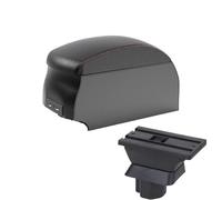 JBPIHZT Pour Mazda 2 Boîte D'accoudoir Pour Mazda 2 Pour Demio Boîte D'accoudoir Auto Boîte De Rangement Centrale Retrofit Intérieur Interface USB(B1 Black Red double)